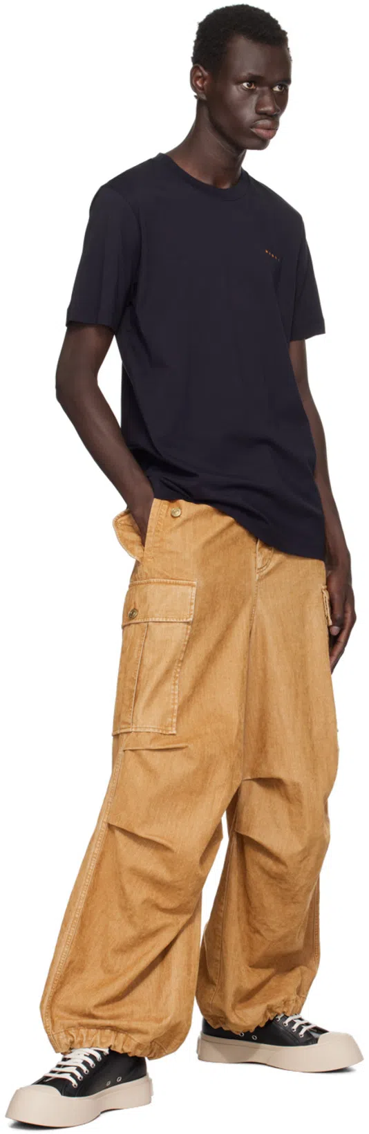 MARNI Black Nappa Leather Pablo Lace-up Sneakers