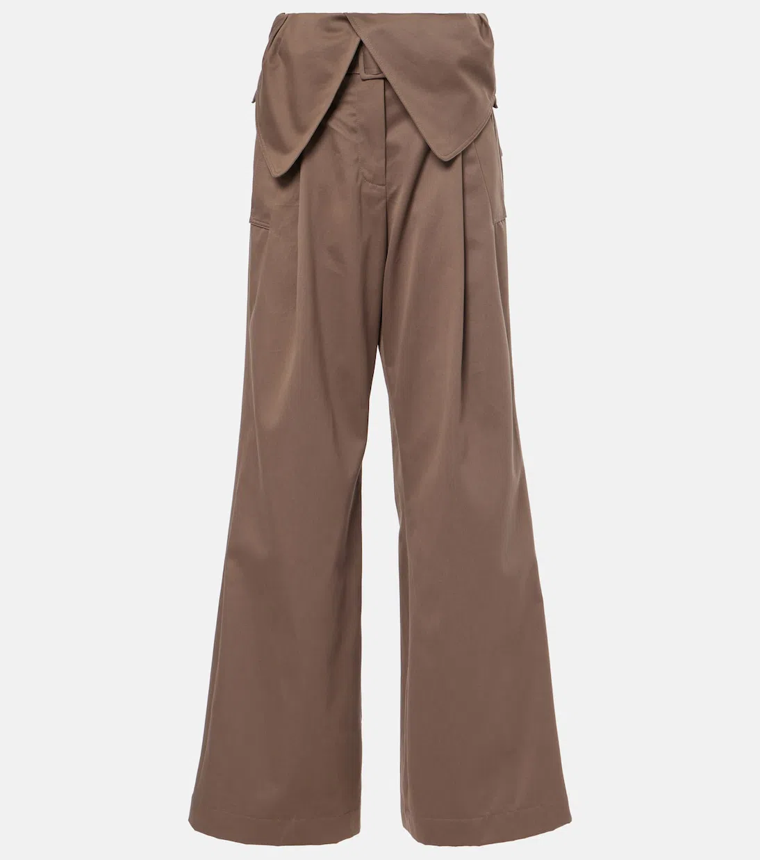 JW ANDERSON Foldover Belted Trench Trousers In Brown