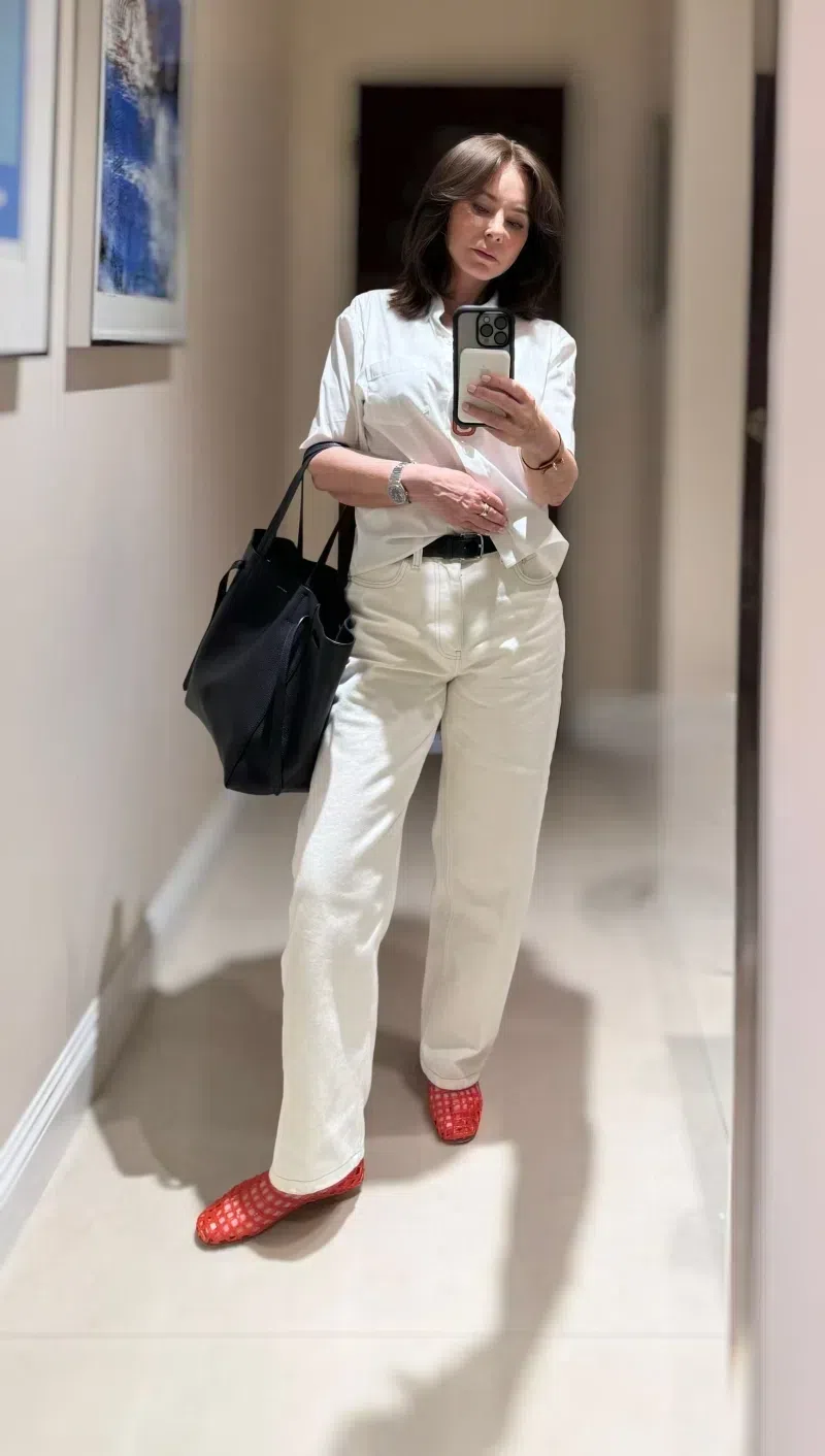 THE ROW Mara Rubber Mesh Ballerina Flats In Clear