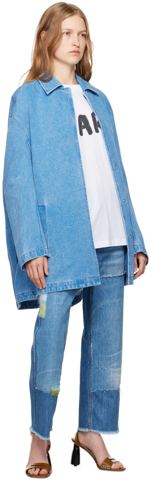 MARNI Blue Patch Jeans In Sdb50 Iris Blue