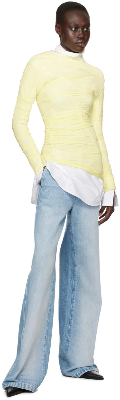 DRIES VAN NOTEN Turtleneck Oversized Shirt In White