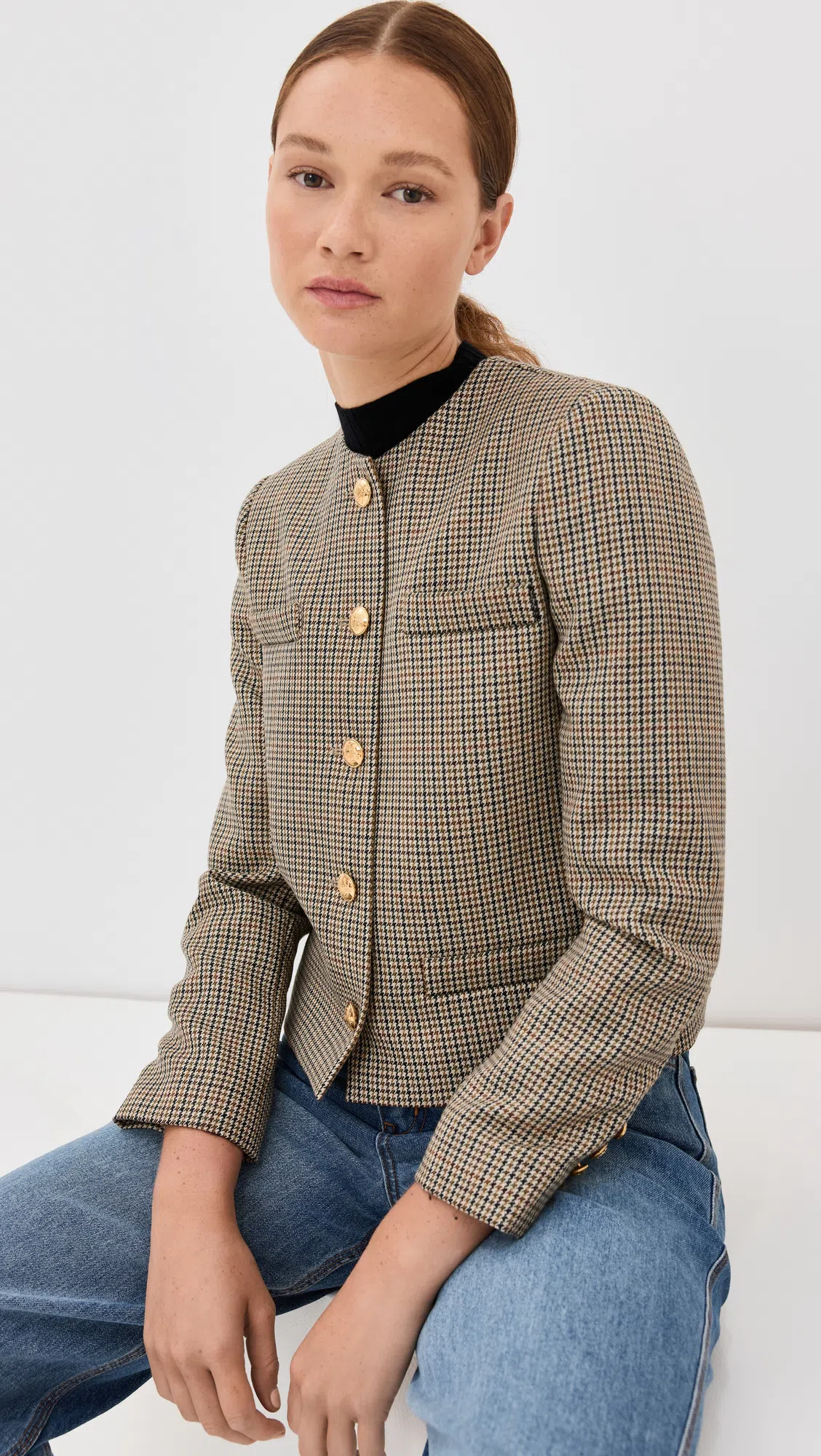 AREA Chain Plate Belted Ponte Leggings In Black