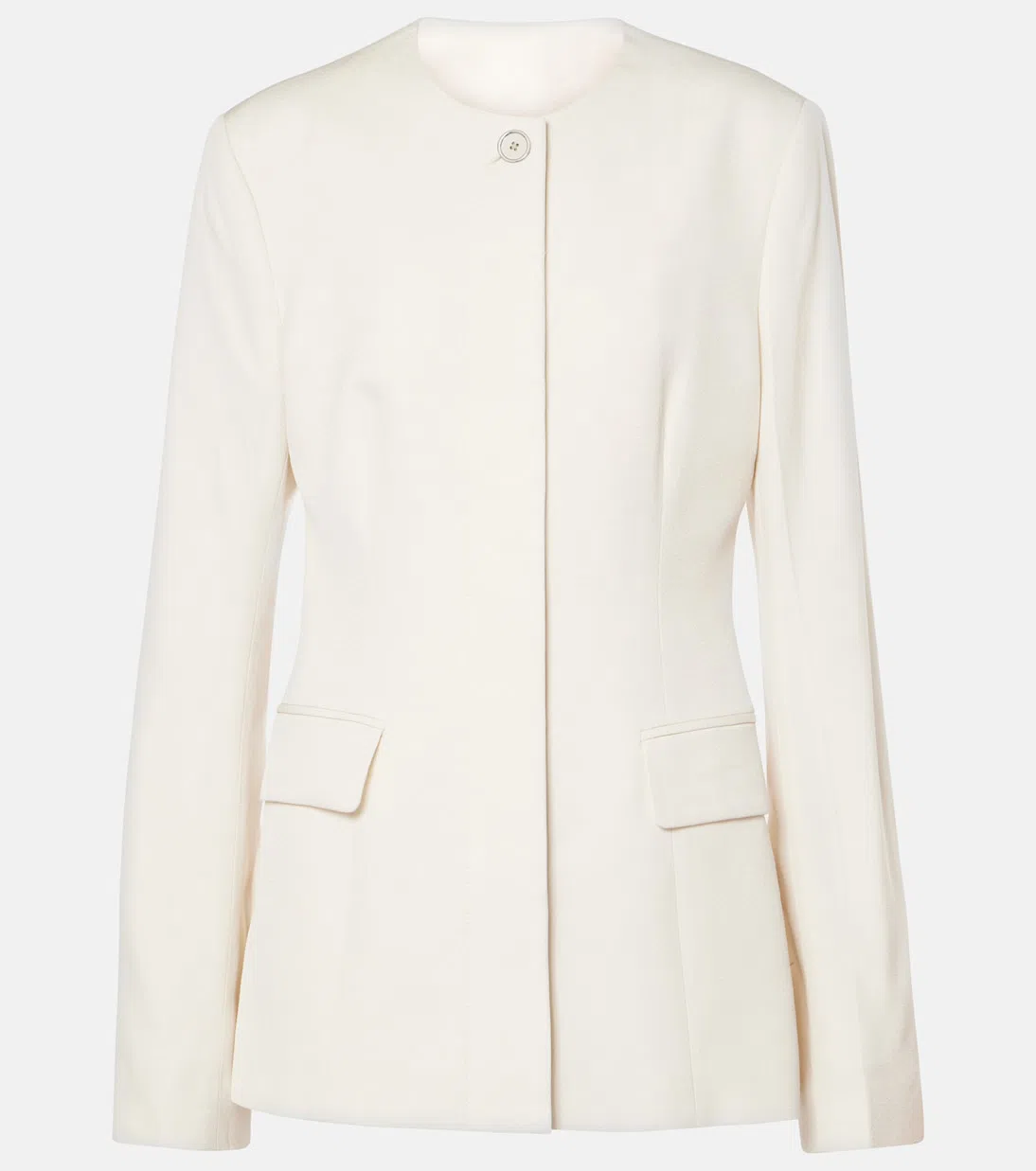 TOTÊME Off-white Collarless Cinched Jacket In Beige