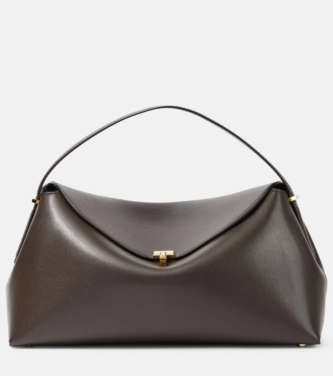 TOTÊME Toteme Leather T-lock Top-handle Bag In Brown