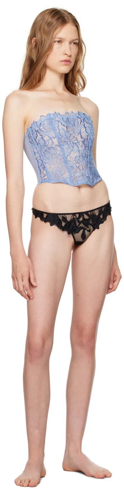 FLEUR DU MAL Whitney Embroidery Corset Top In 0906 Horizon