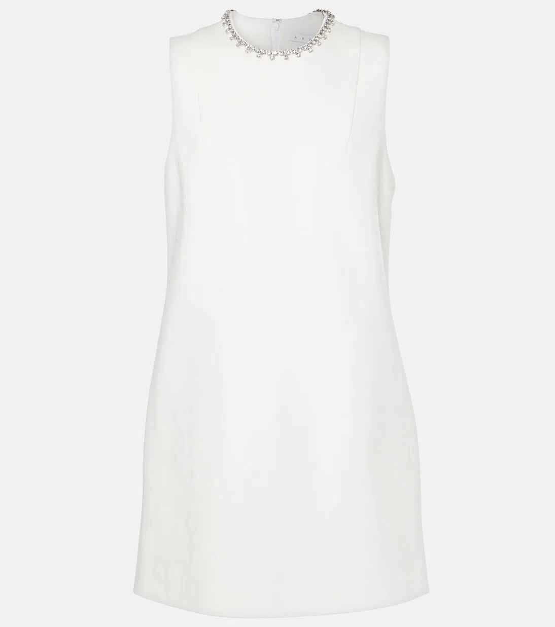 AREA Crystal-embellished Cutout Stretch-ponte Mini Dress In White
