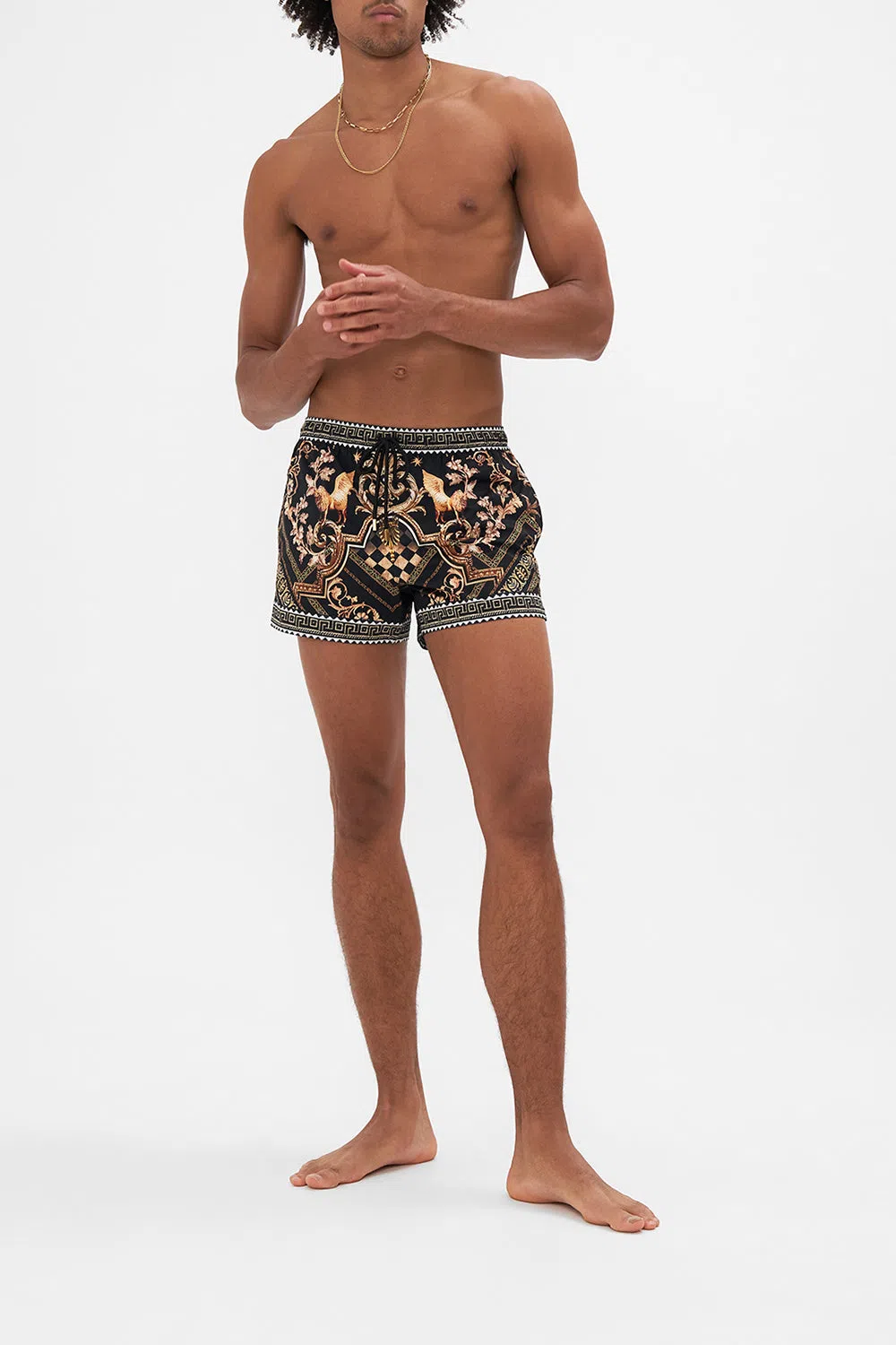 CAMILLA Cropped Zip Through Jacket Duomo Dynasty In Black/gold