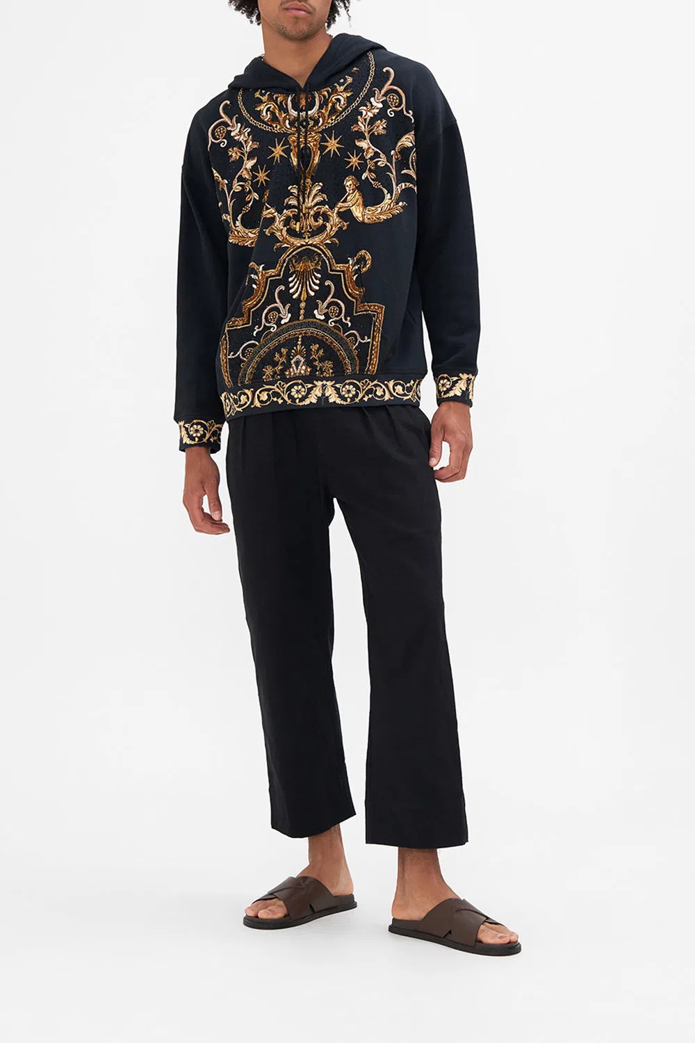 CAMILLA Cropped Zip Through Jacket Duomo Dynasty In Black/gold
