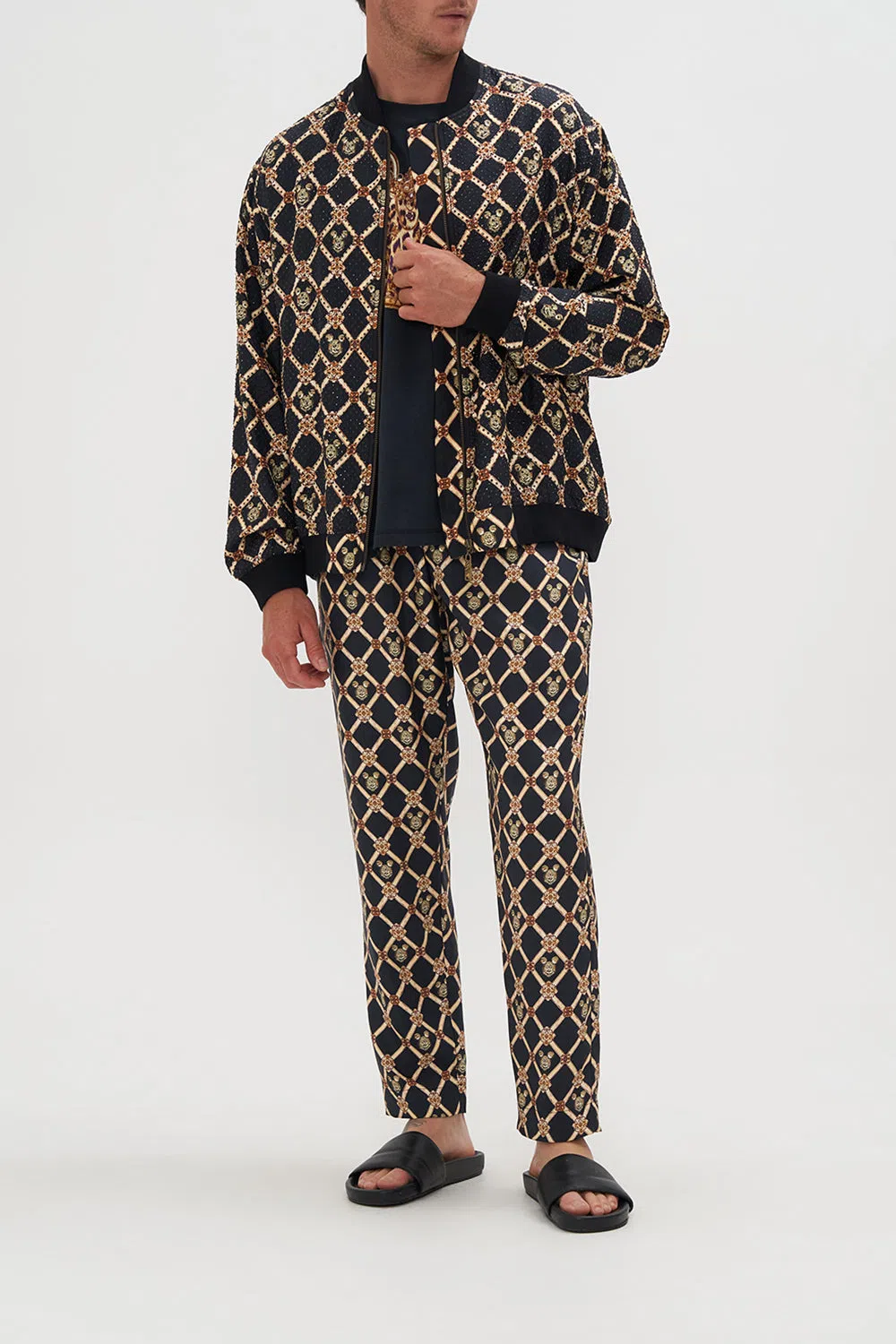 CAMILLA Zip Through Bomber Jacket Mickeys Kingdom In Black