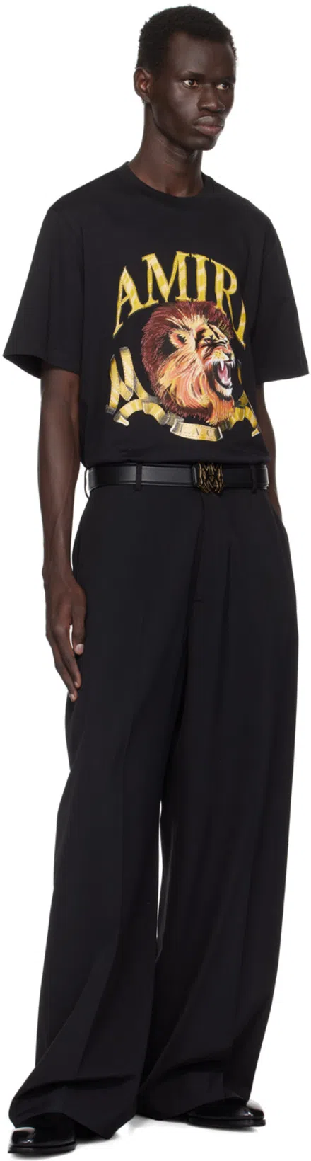 AMIRI Mens Black Lion-print Relaxed-fit Cotton-jersey T-shirt In Multicolor