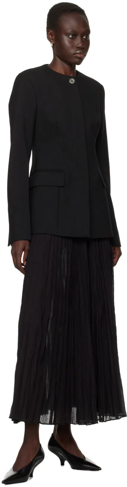 TOTÊME Black Collarless Cinched Jacket