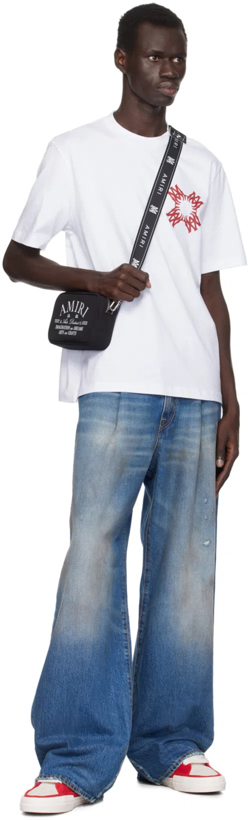 AMIRI Mens White Red Quad Xo Branded Cotton-jersey T-shirt In Multicolor