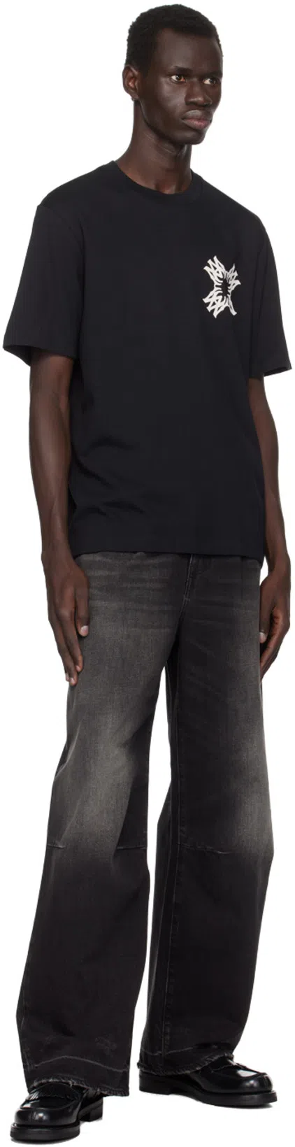 AMIRI Mens Black Quad Branded Cotton-jersey T-shirt