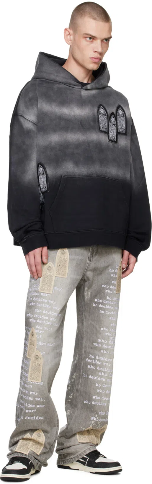 AMIRI Skel Sneakers In White And Black Leather