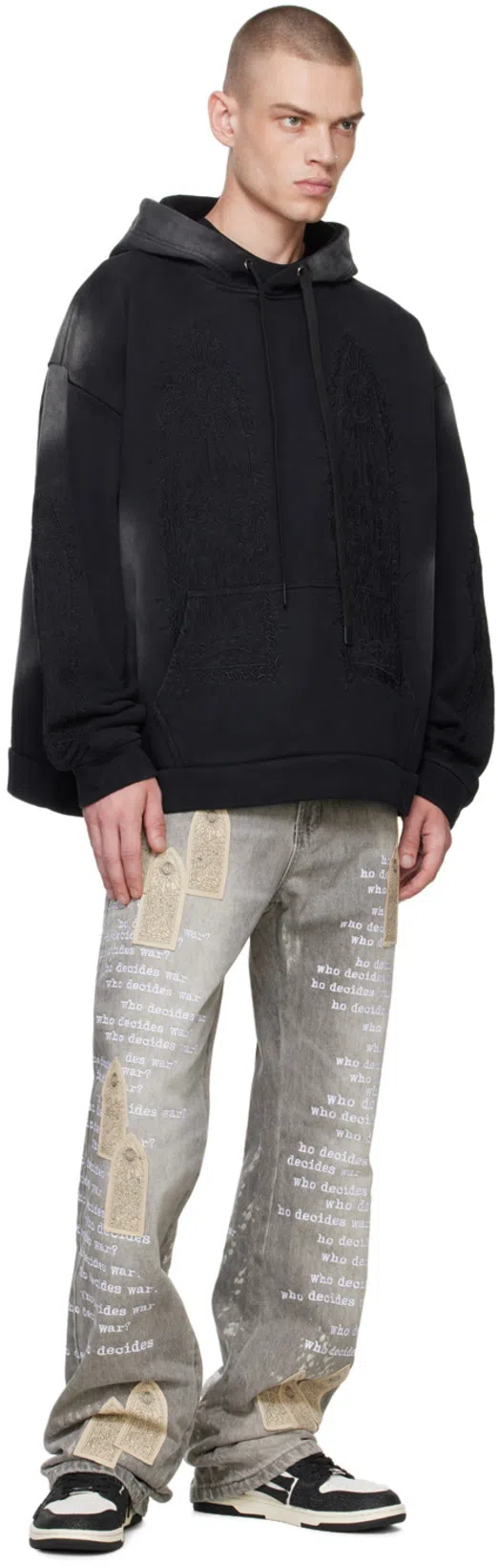 AMIRI Skel Sneakers In White And Black Leather