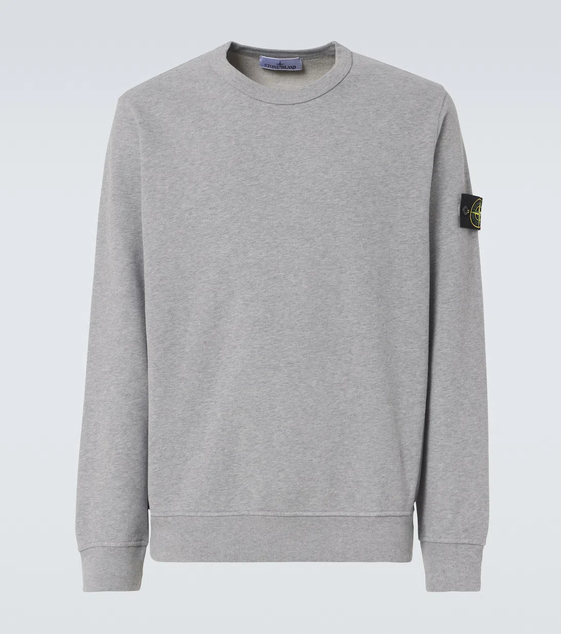 STONE ISLAND Light Grey Cotton Fine Knit Sweaters In Gray
