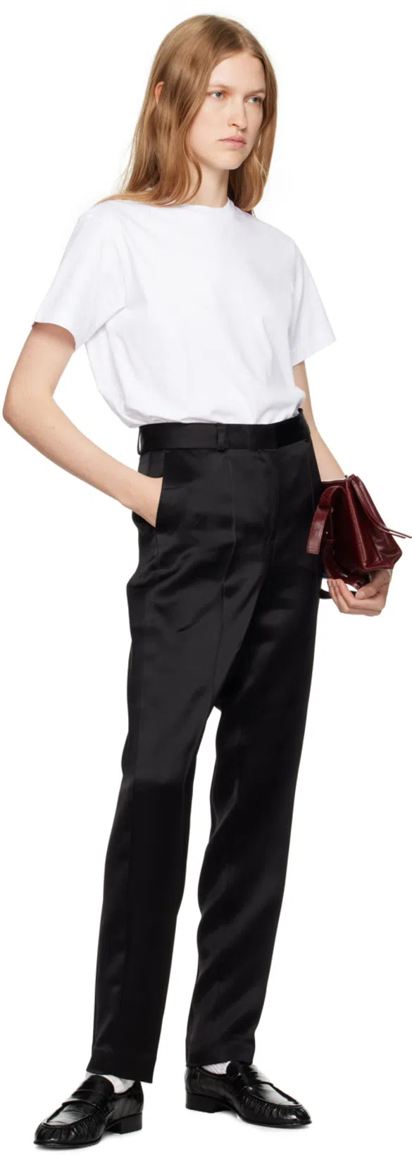 TOTÊME Toteme Monogram Embroidered Curved T Shirt In White