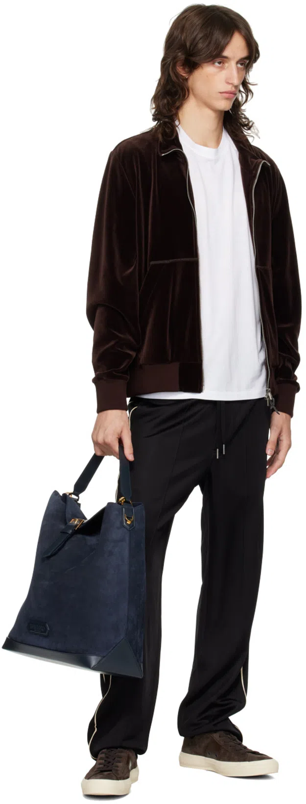 TOM FORD Mens White Crewneck Short-sleeve Cotton-blend Stretch-jersey T-shirt