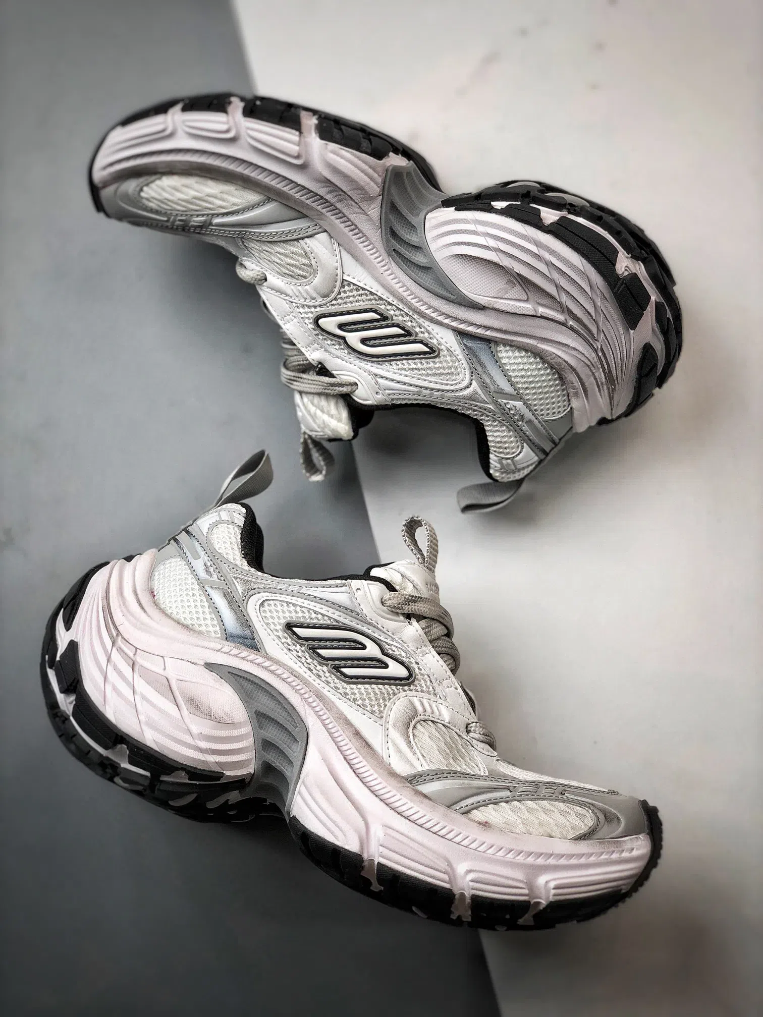 BALENCIAGA Men Runner Mesh And Leather Sneakers In Black