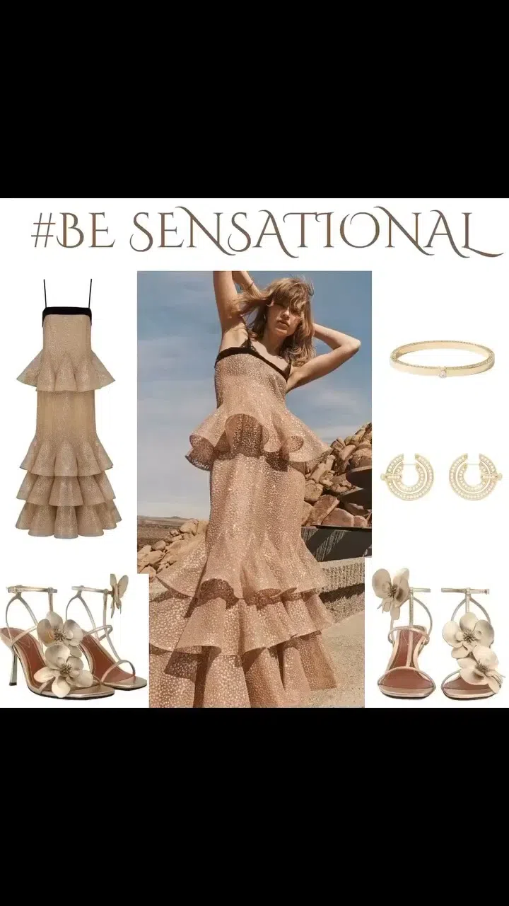 ZIMMERMANN Bay Metallic Leather Sandals In Gold