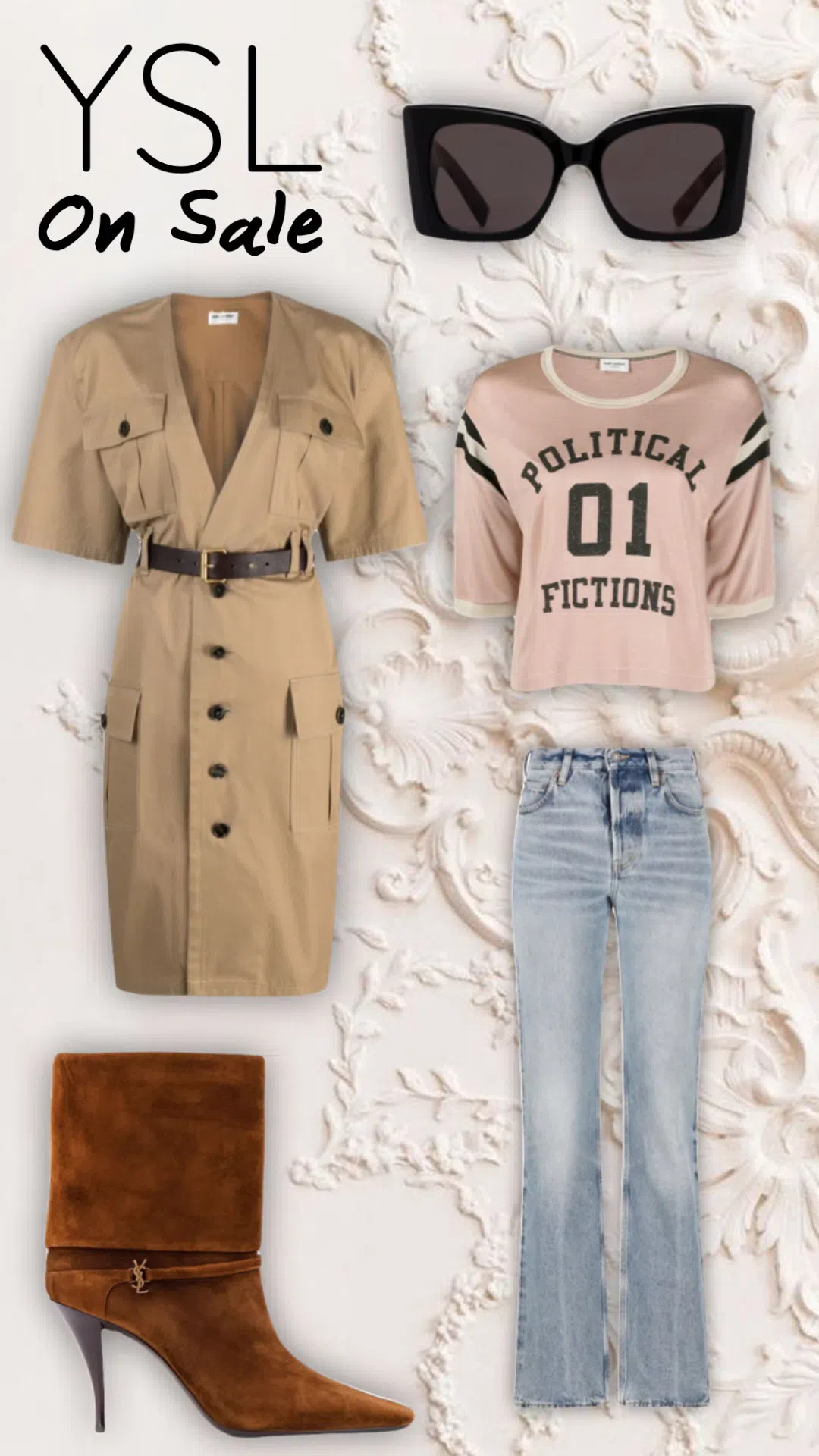 SAINT LAURENT Niki Suede Ysl Stiletto Ankle Booties In Brown