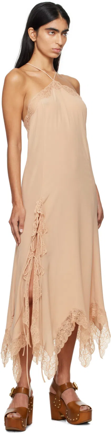 CHLOÉ Chloe Jeannette Leather Platform Sandals In Brown