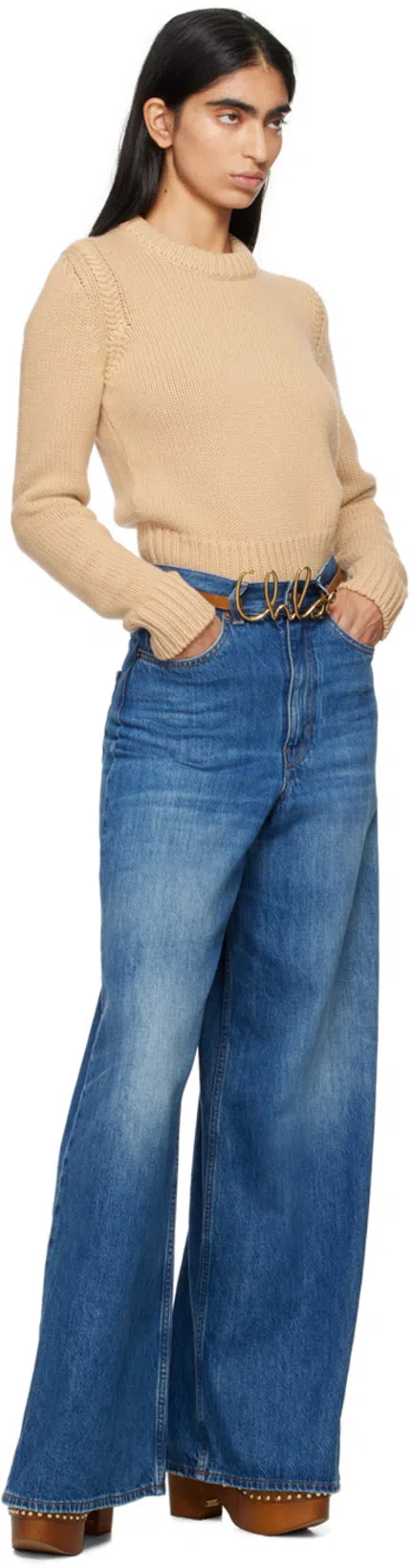 CHLOÉ Jeannette Wedge Clogs In Brown