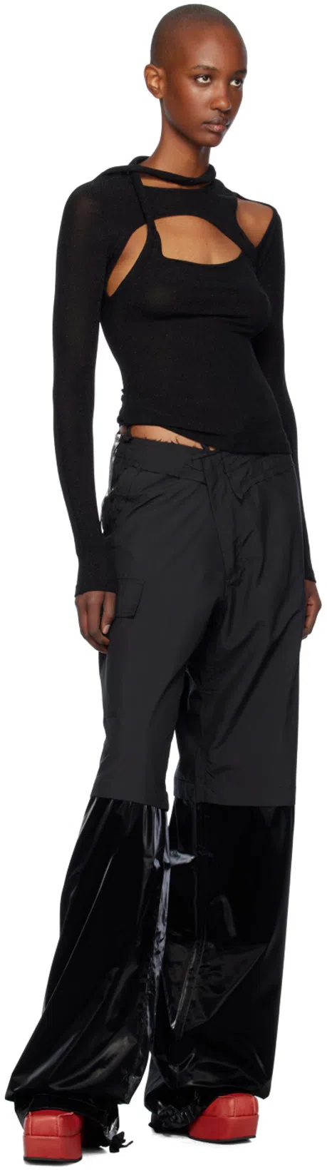 OTTOLINGER Raw-cut Finish Trousers In Black