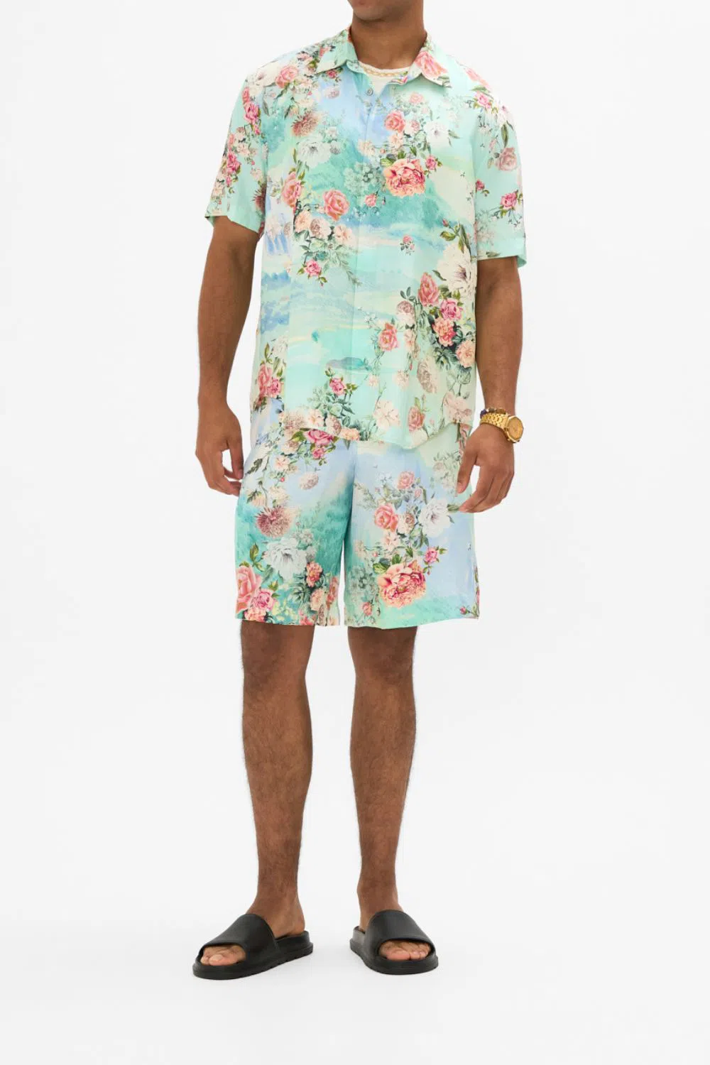 CAMILLA Knit Sleeve Silk Shirt Adorned In Alexandria