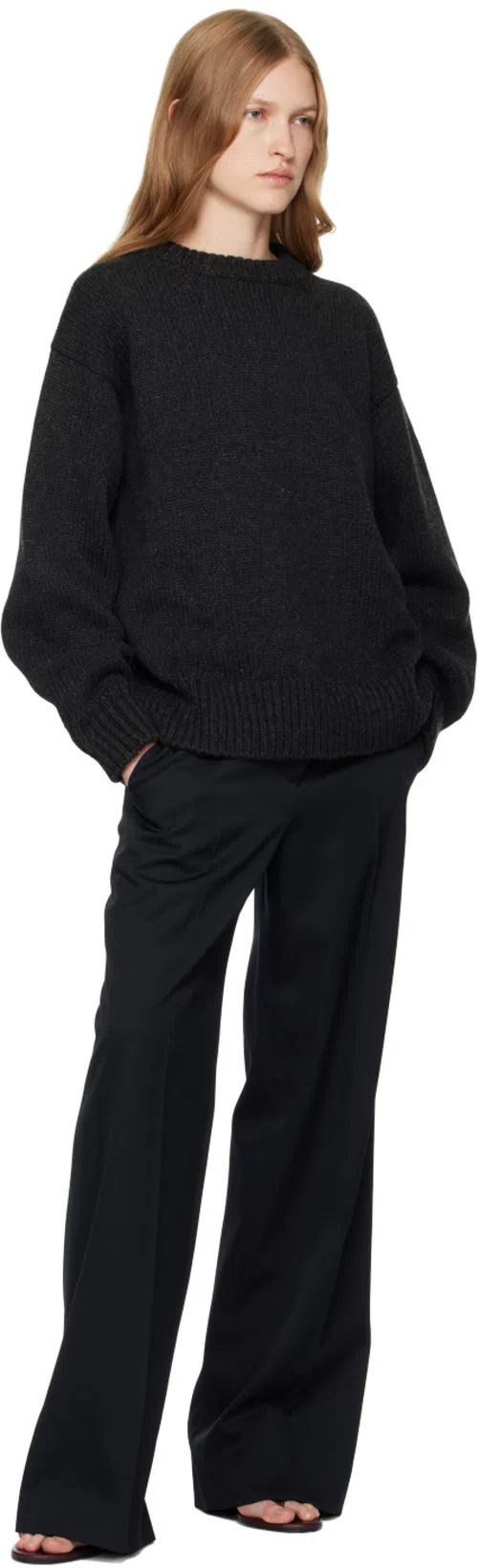 THE ROW Ophelia Wool-cashmere Sweater In Dark Navy