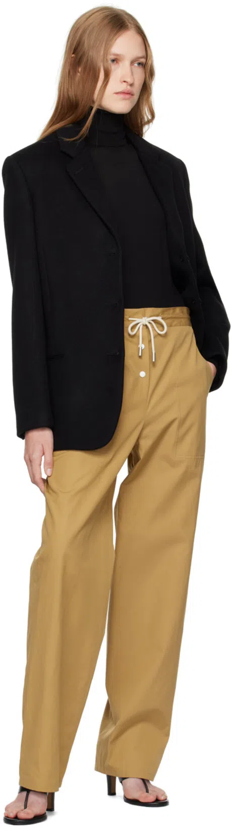 THE ROW Bonnette Technical Cotton Pants In 28569832 - Brown Paper