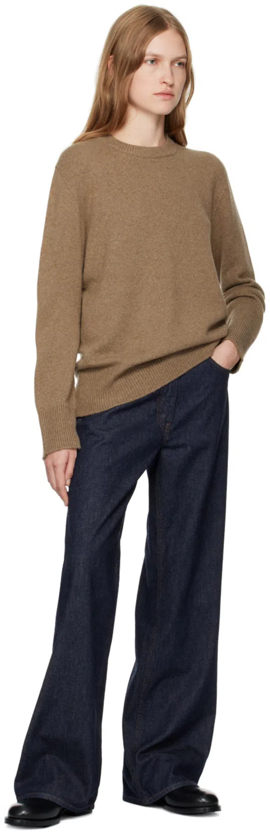 THE ROW Fiji Cashmere Sweater In Oak Brown