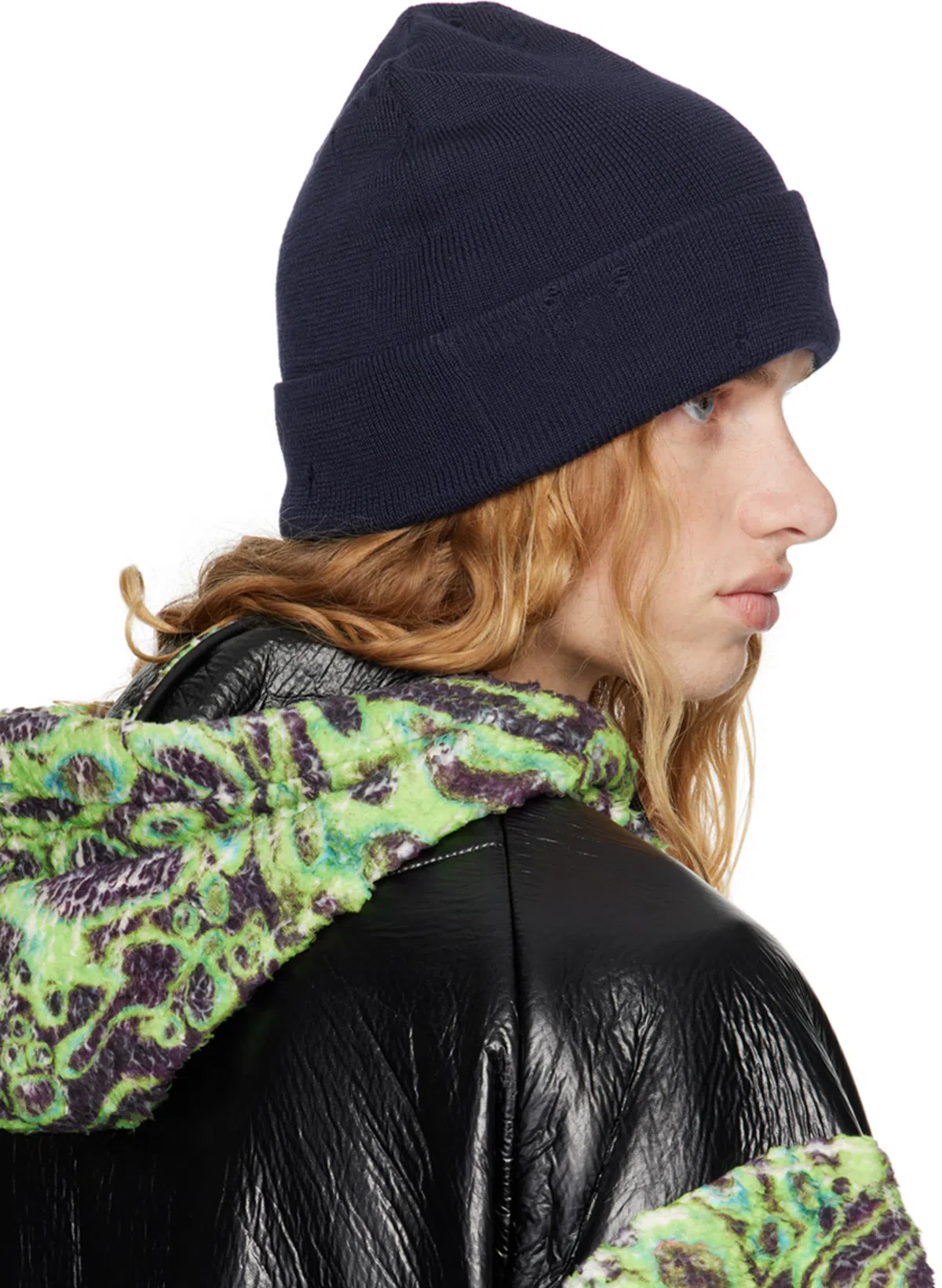 ACNE STUDIOS Printed Fleece Hooded Jacket In Green,black