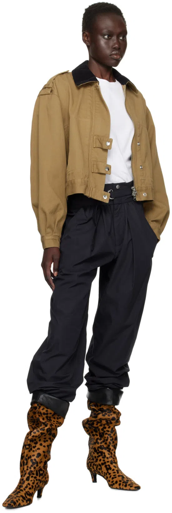 TOTÊME The Wide Shaft Leopard-print Calf Hair Knee Boots In Multi