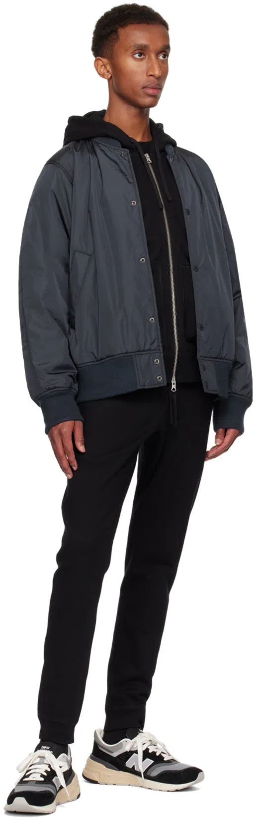 REIGNING CHAMP Black Midweight Terry Standard Zip Hoodie In 001 Black