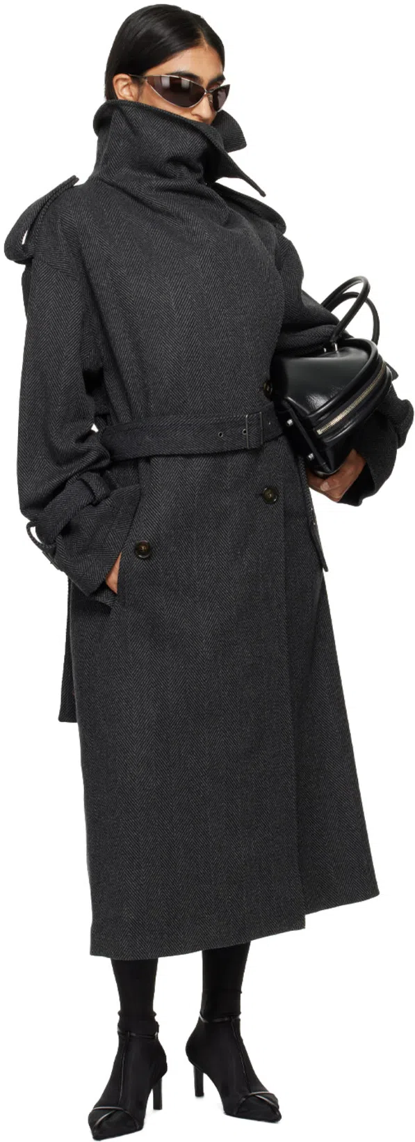 ACNE STUDIOS Mesh Cargo Skirt In Grey