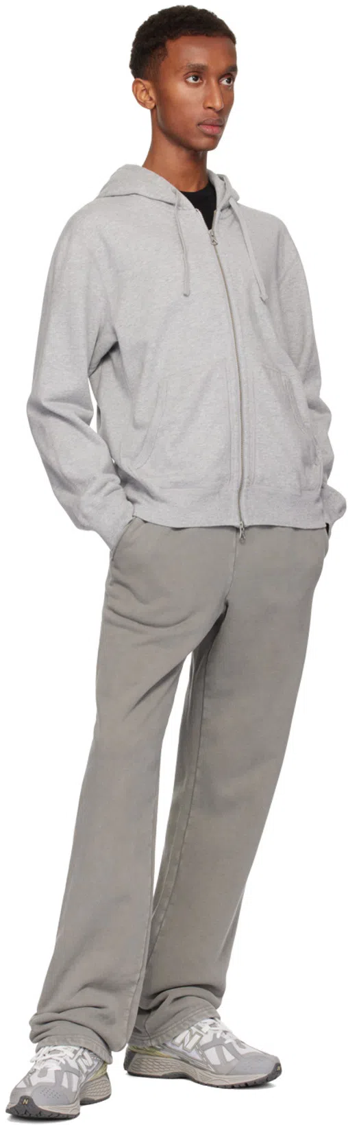 REIGNING CHAMP Gray Midweight Terry Standard Zip Hoodie In 060 Hgrey