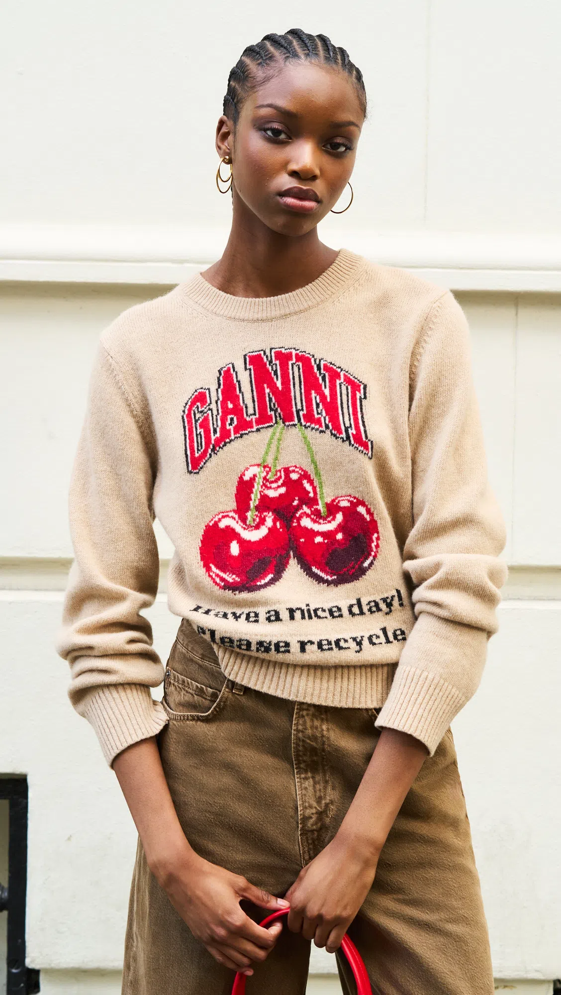 GANNI Feminine Buckle Slingback Flats In Black