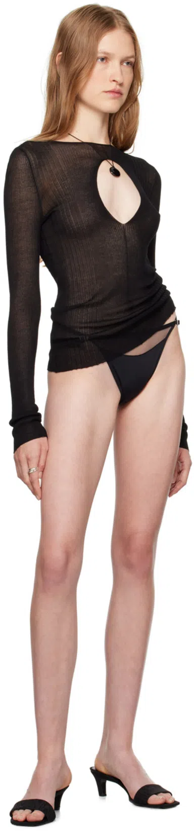 TOTÊME Toteme Square Toe Kitten Heel Satin Sandal In Black