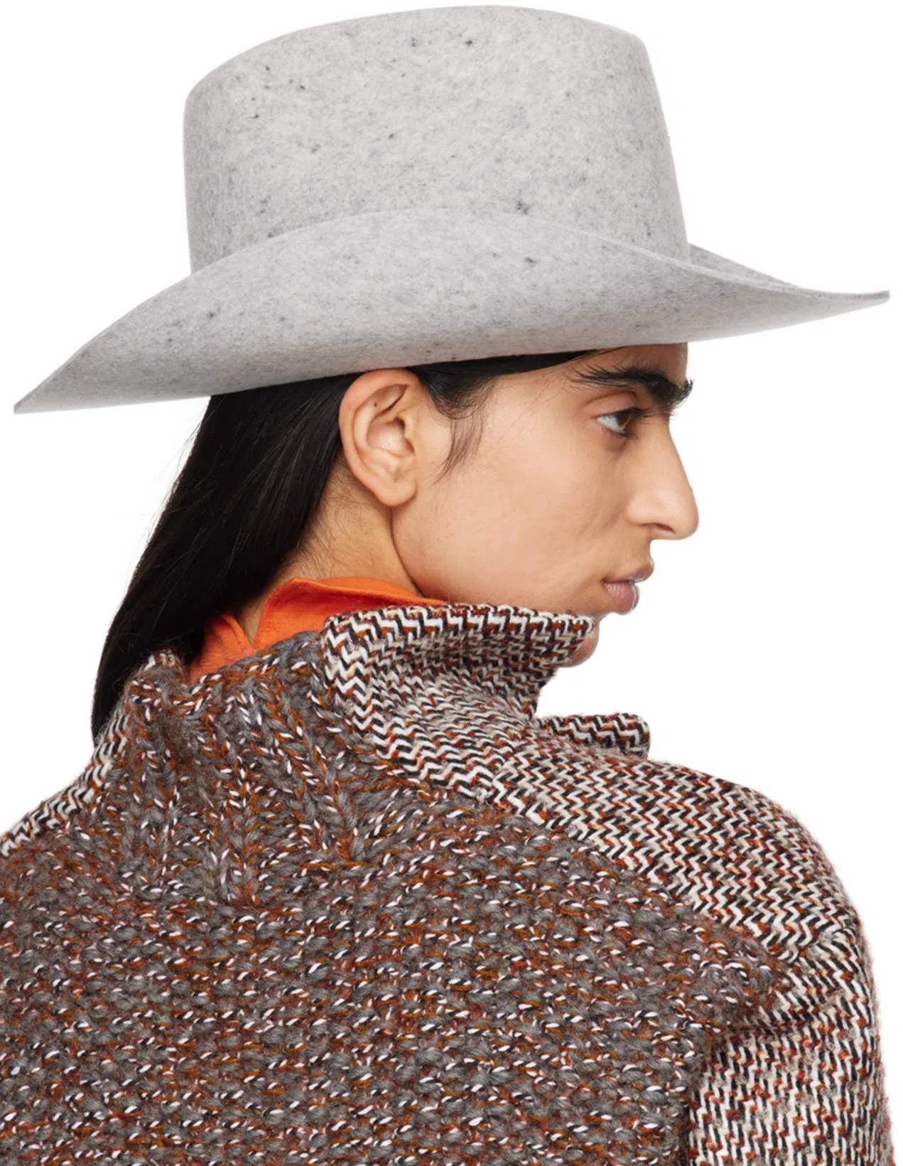 RUSLAN BAGINSKIY Rb-logo Wool-felt Fedora Hat In Grey