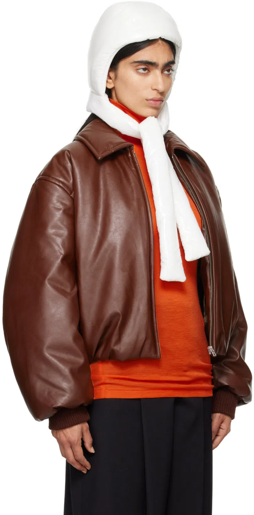 RECTO Orange Overlaid Logo Turtleneck