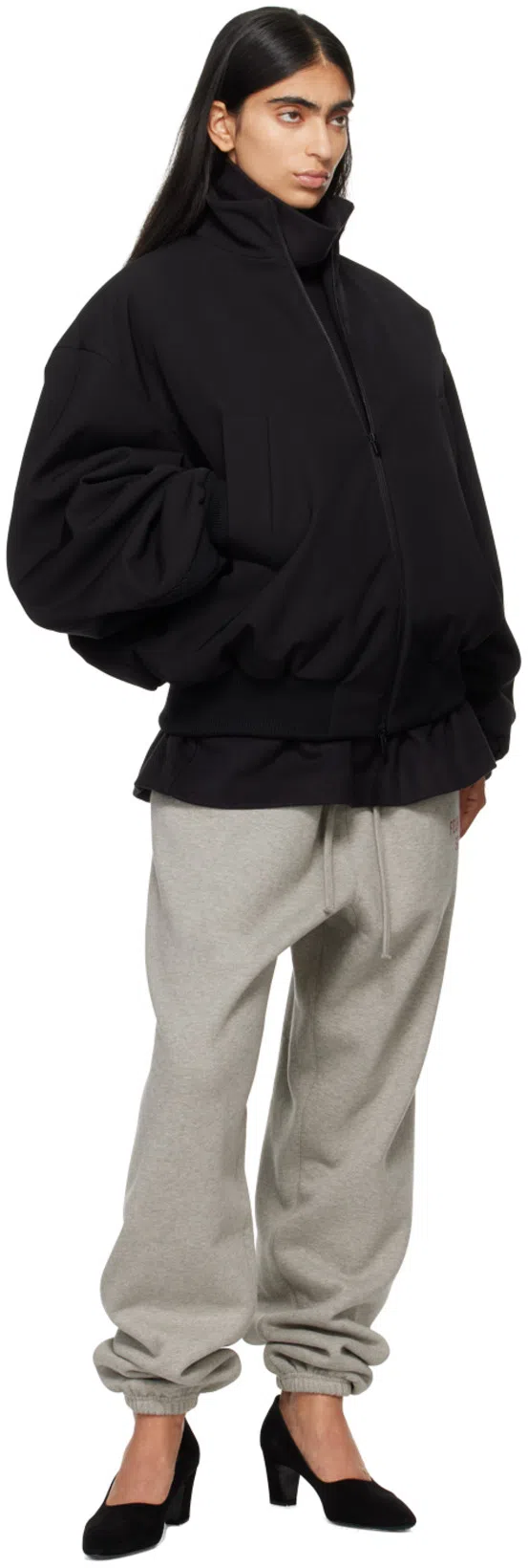 FEAR OF GOD Black Weighted Twill Bomber