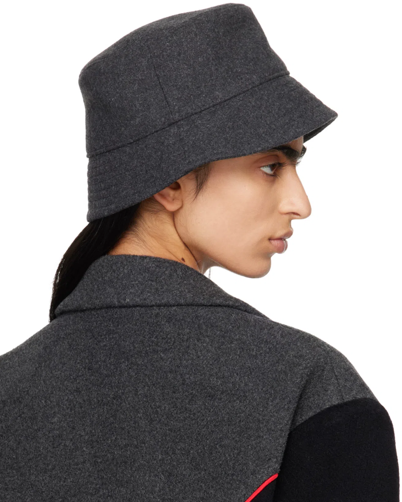 RUSLAN BAGINSKIY Gray Monogram Embellished Bucket Hat In Grey