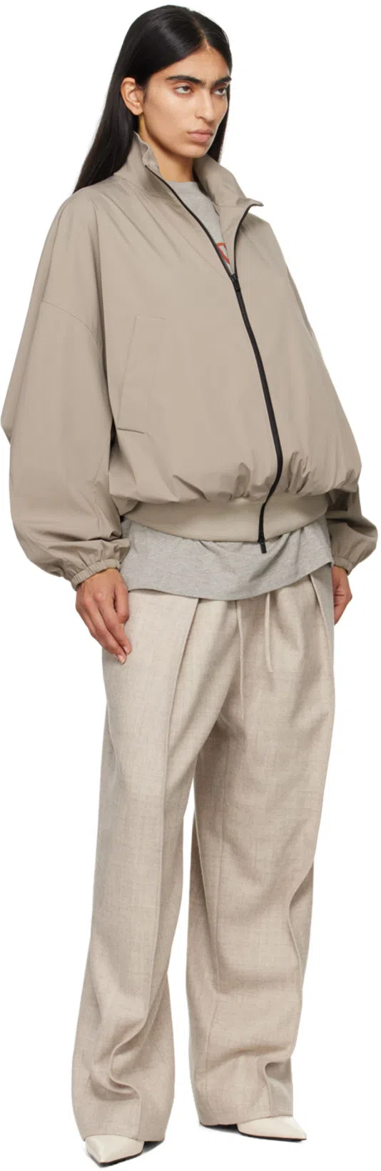 FEAR OF GOD Gray Nylon Vented Track Jacket In Deer