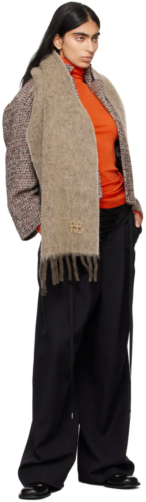 RECTO Orange Overlaid Logo Turtleneck