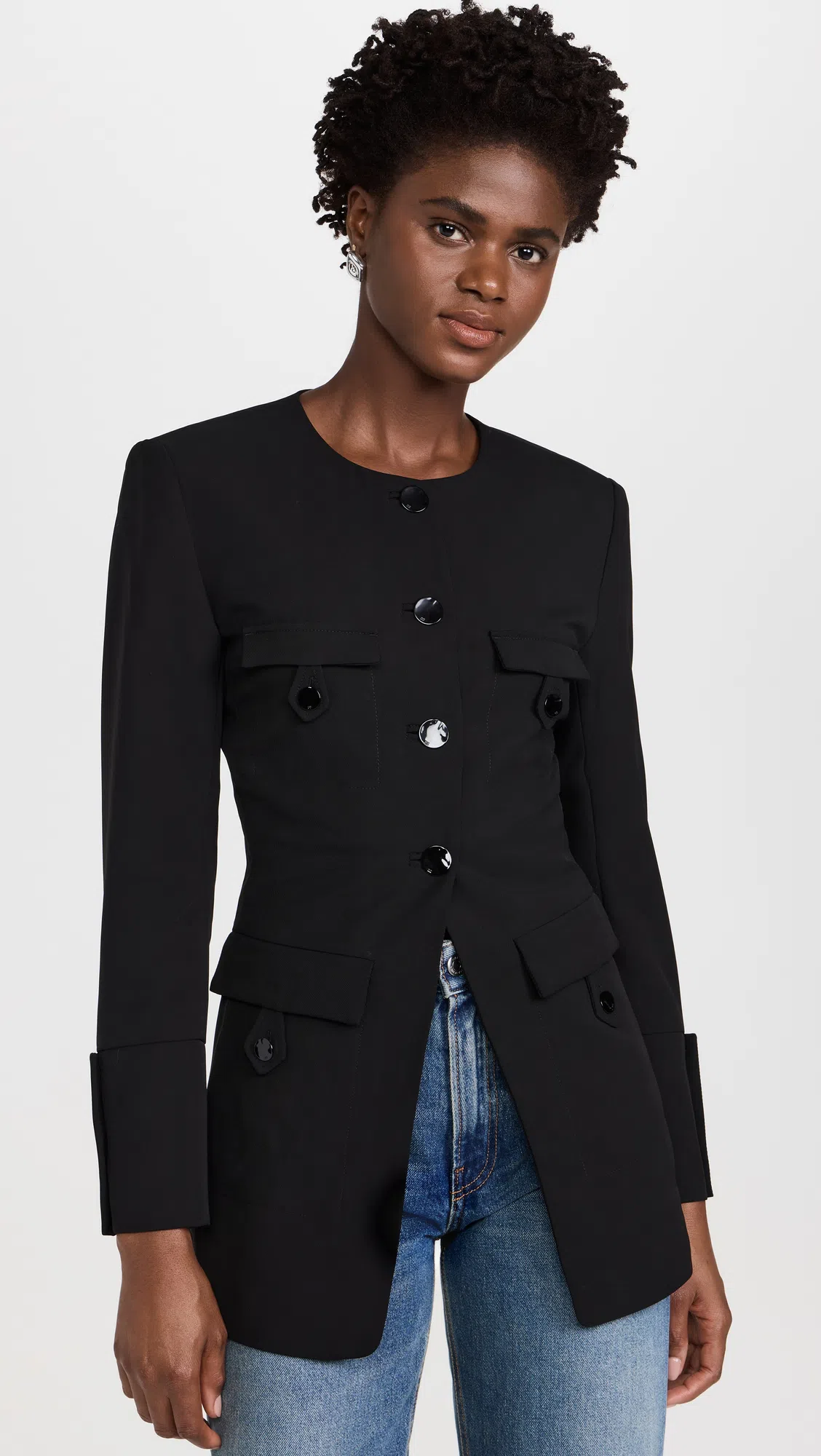 GANNI Feminine Buckle Slingback Flats In Black