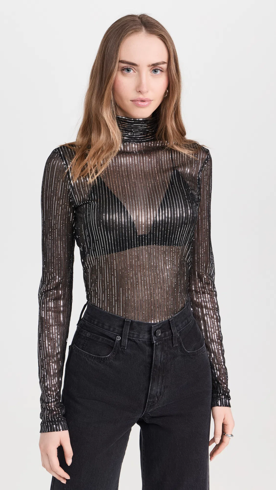 PROENZA SCHOULER Women's Spike Tulle Mesh Sandal In Black