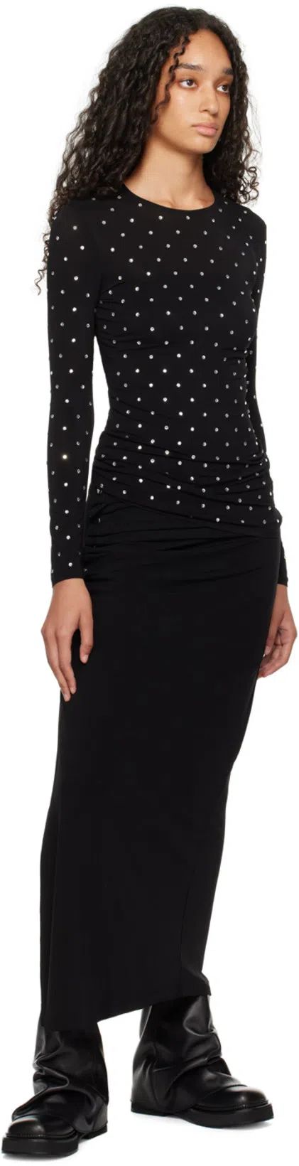 ATTICO Combat Mini Robin Black Leather Boot