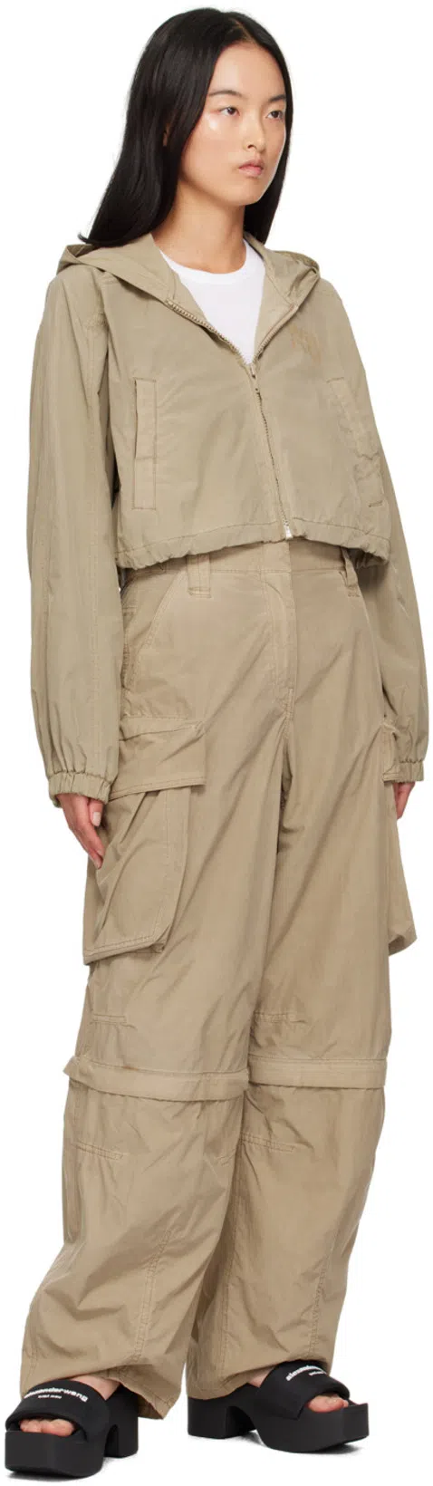 ALEXANDER WANG 85mm Aw Padded Nylon Platform Slides In Black