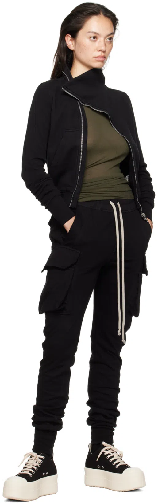 RICK OWENS DRKSHDW Black Porterville Mastodon Cut Lounge Pants In 09 Black